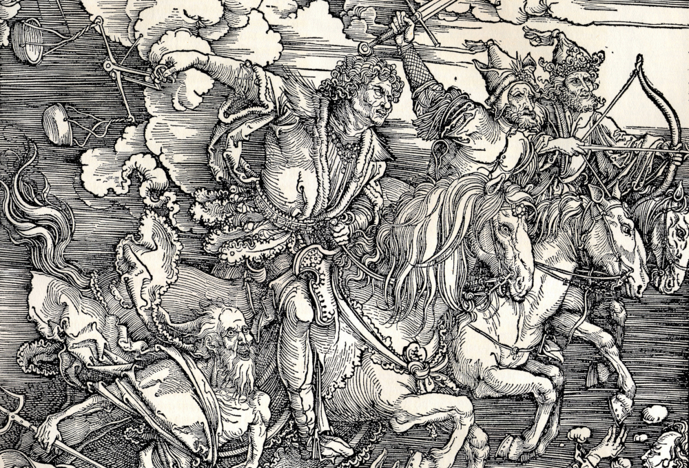 Albrecht Dürer, Die apokalyptische Reiter (Detail), Holzschnitt, 1511.